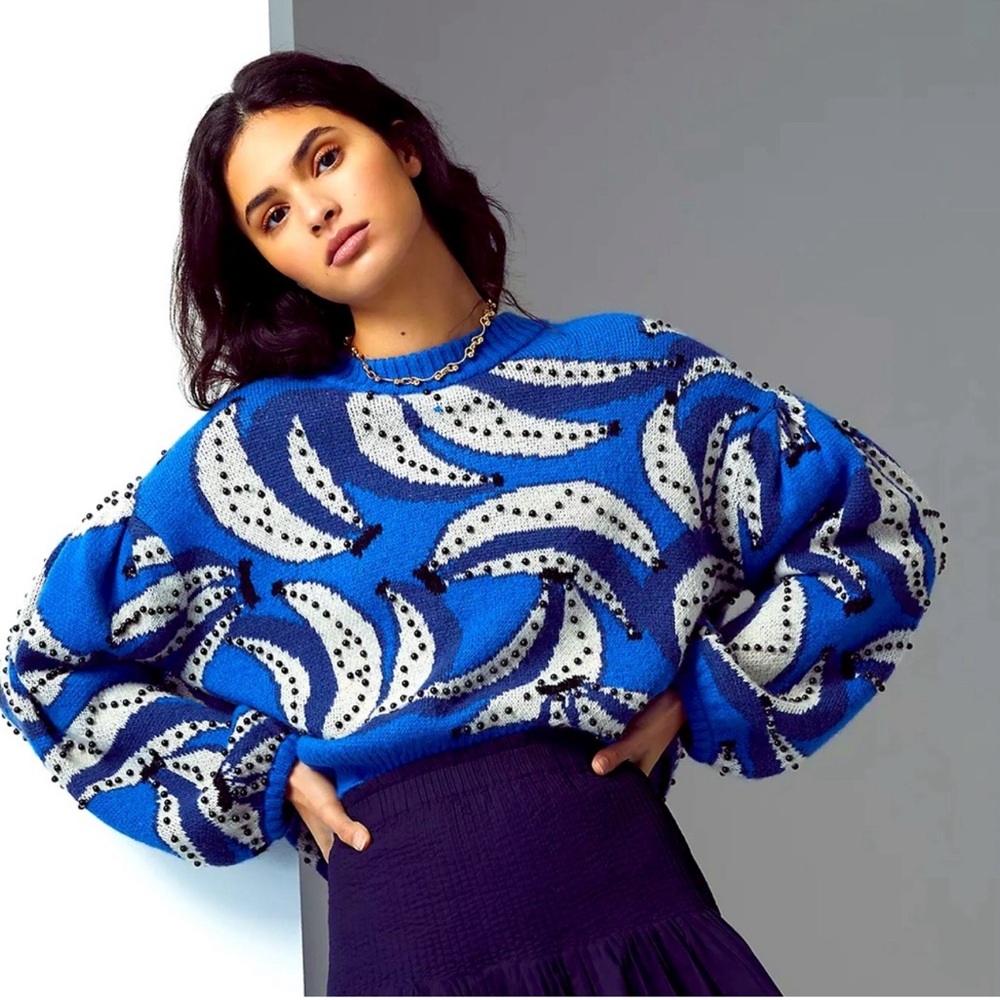 NWT Farm Rio Banana Flowers top-sweater XS